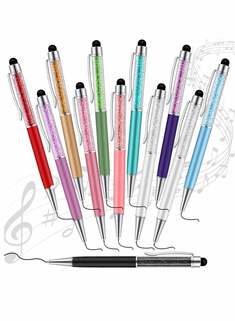 Ballpoint Pens, Advertising Pen, Rhinestone Capacitive Touch Screen Pen, Ballpoint Pens, for Office Pen Ballpoint Pen, Crystal Pens, Screen Touch Stylus Pen, for Colleague Co-worker, 12 Pieces - Image 1